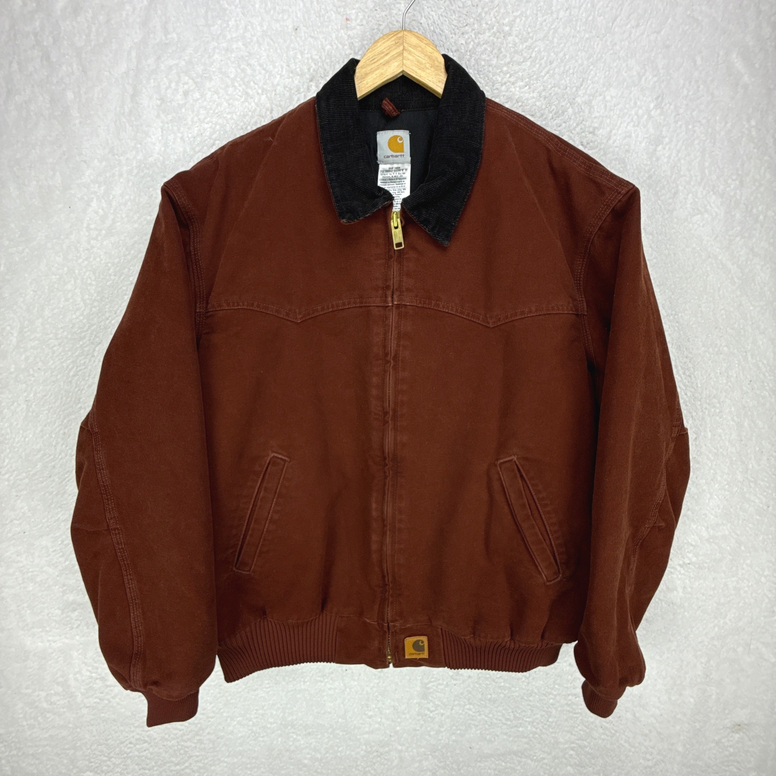 Carhartt Santa Fe Jacket Quilt Lined Mens 2xl Xxl J14 Cly Clay Red Euc